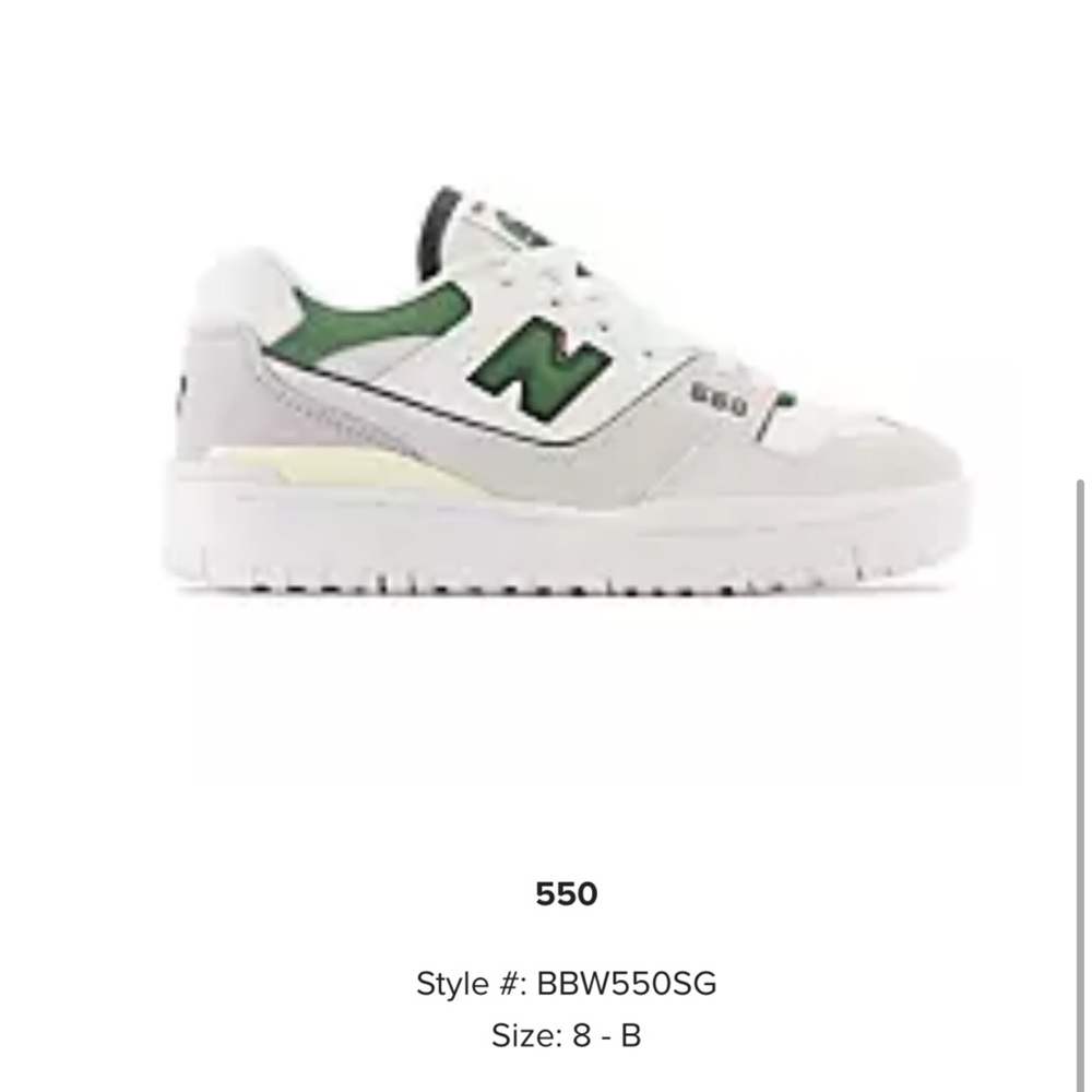 New Balance 550 - White and Green Accents